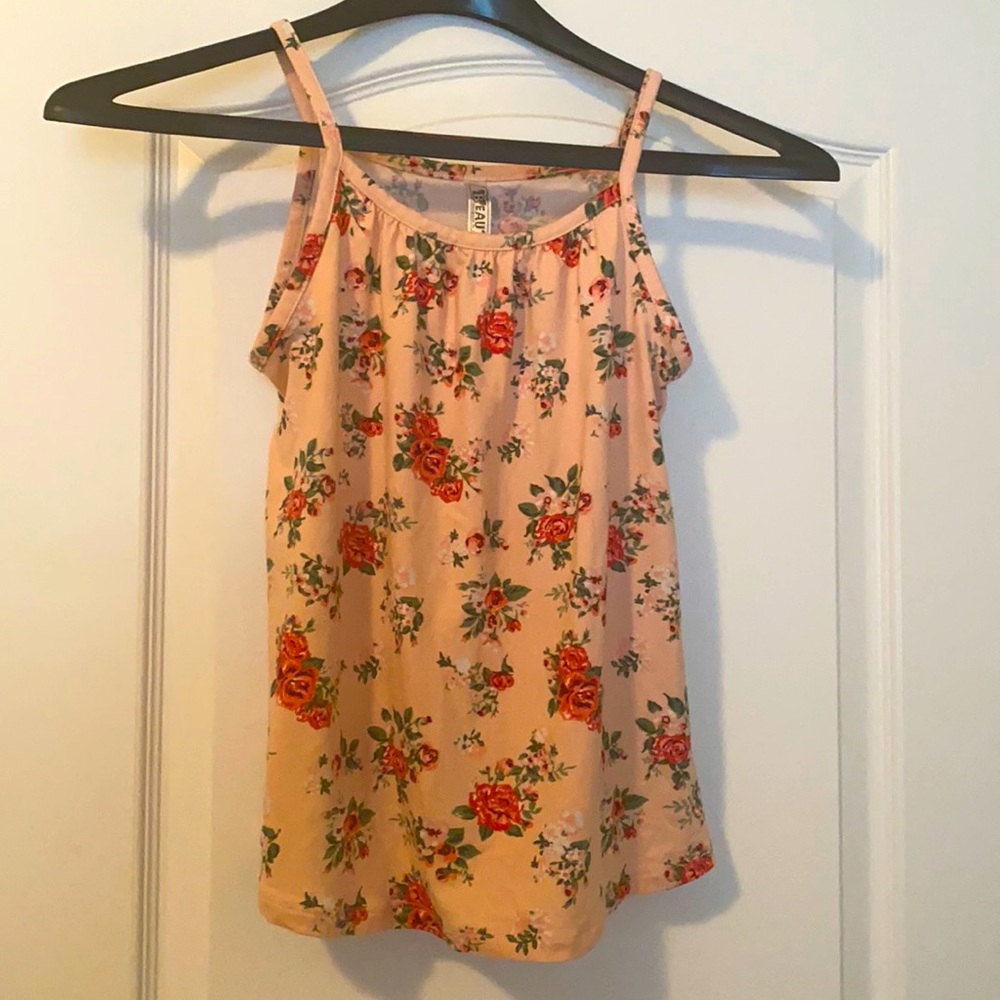 Feminine Pink with Scattered Rose Print